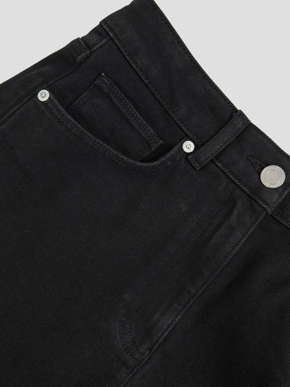 Petite Mid Rise Straight Leg Jeans in Black | Reiss Women New