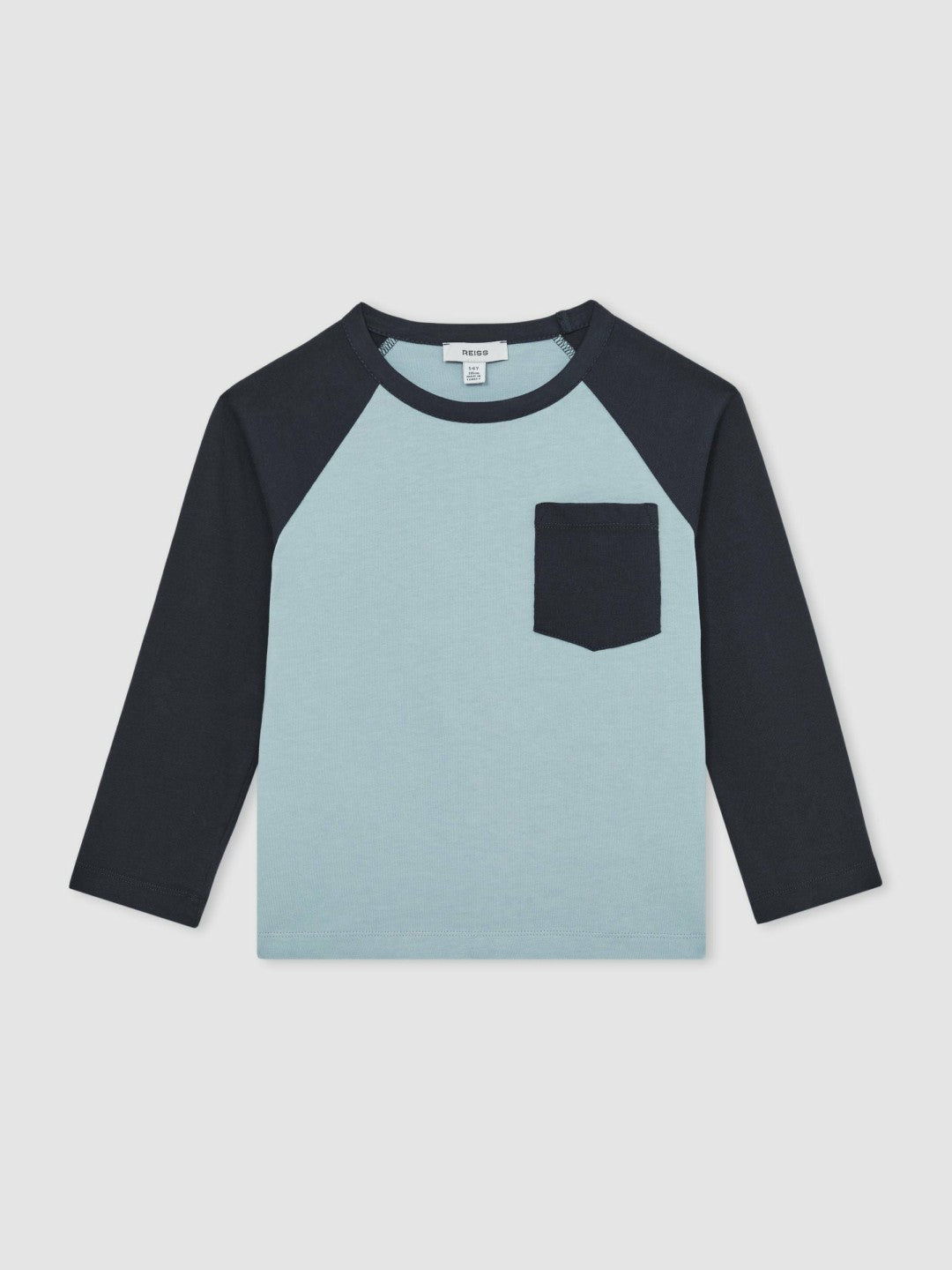 3-9 yrs Cotton Colour-Block Long-Sleeve T-Shirt in Navy Blue | Reiss Children & Baby Recommended