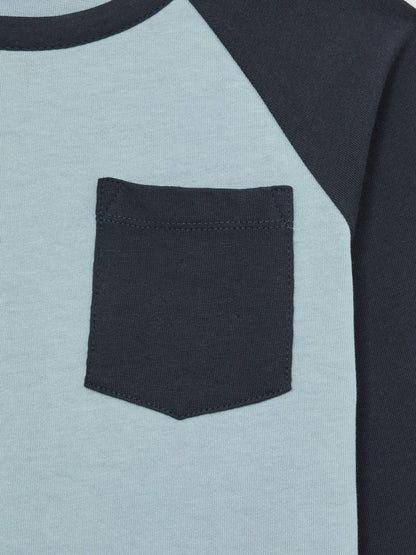 3-9 yrs Cotton Colour-Block Long-Sleeve T-Shirt in Navy Blue | Reiss Children & Baby Recommended