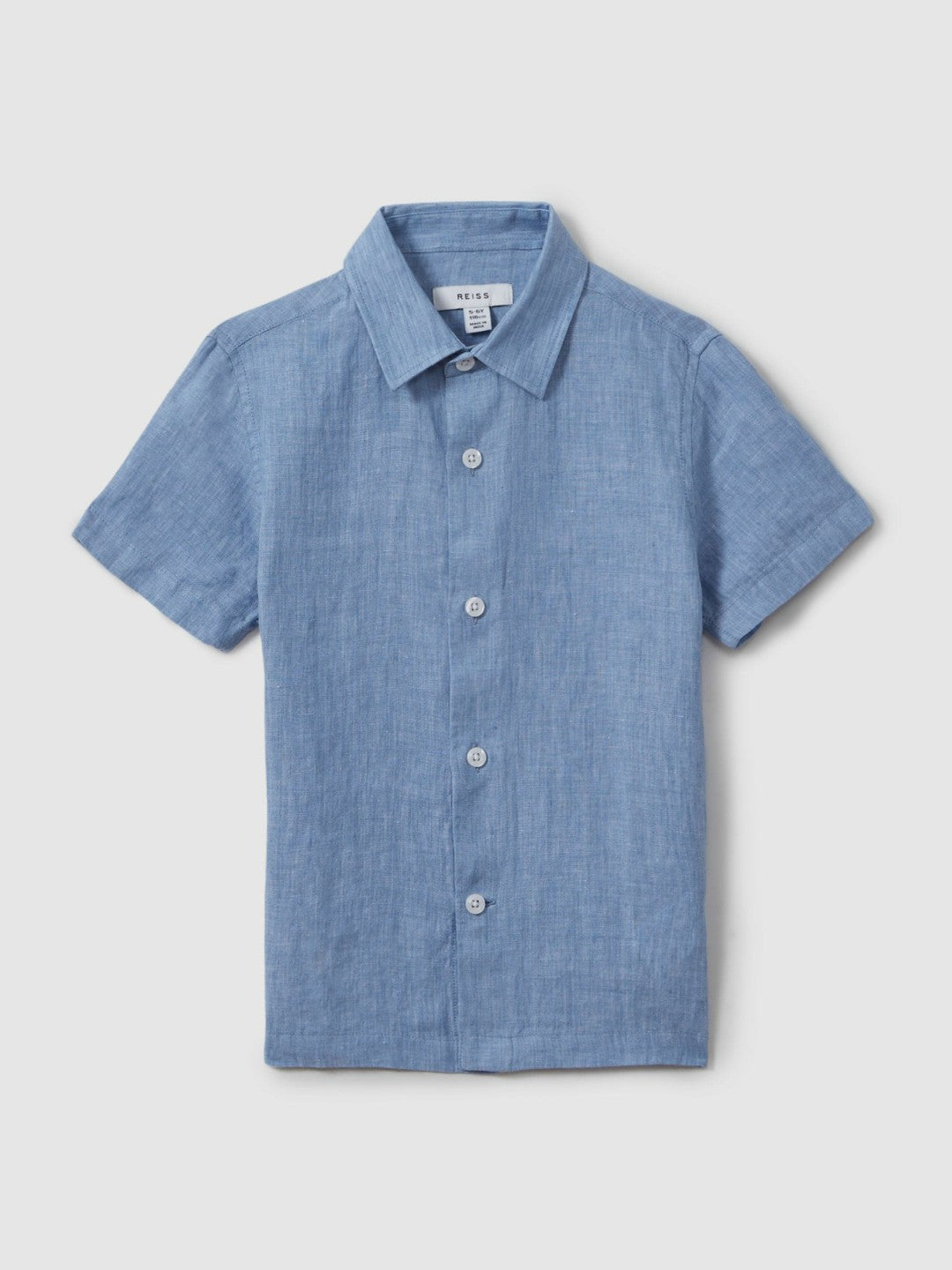 3-9 yrs Short Sleeve Linen Shirt in Sky Blue | Reiss Children & Baby New