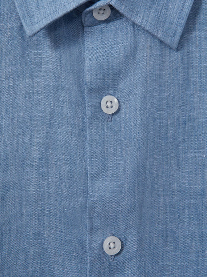 3-9 yrs Short Sleeve Linen Shirt in Sky Blue | Reiss Children & Baby New