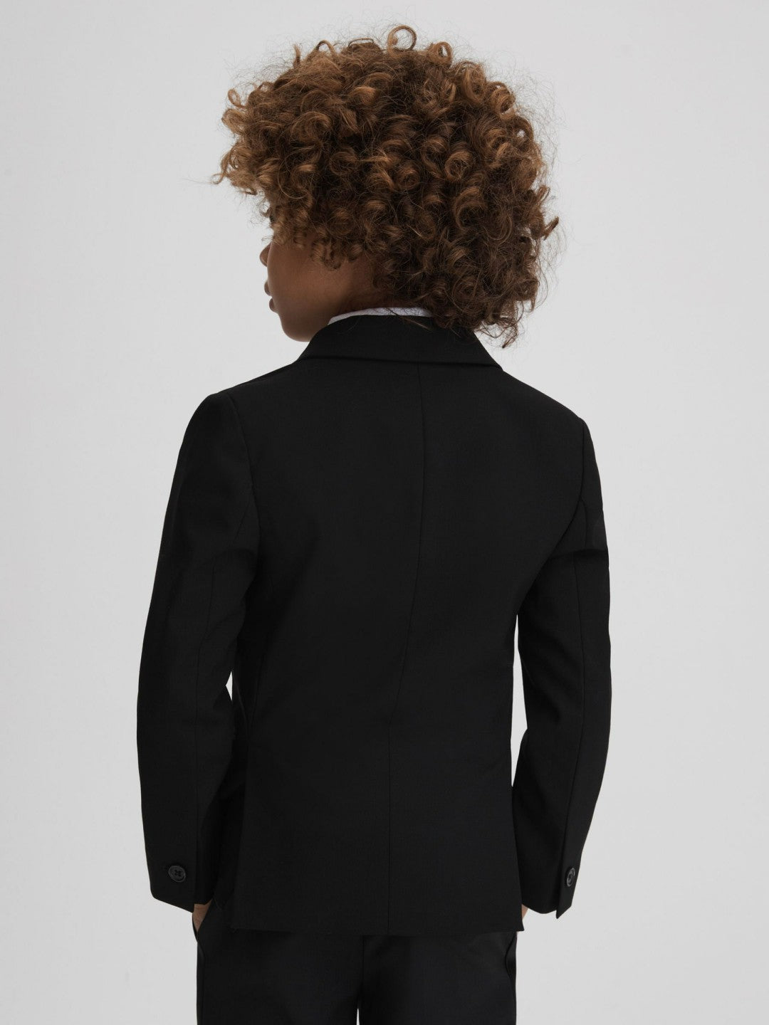 3-9 yrs Tuxedo Satin Single Breasted Blazer in Black | Reiss Children & Baby Exclusive