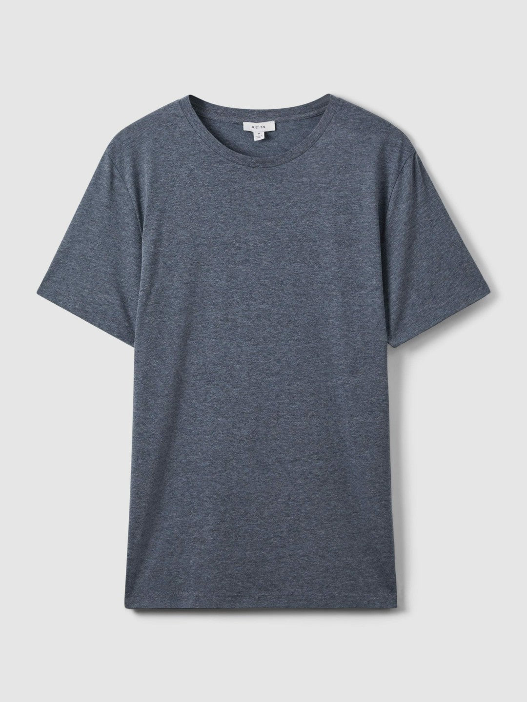Cotton Crew Neck T-Shirt in Airforce Blue Melange | Reiss Men Best Seller