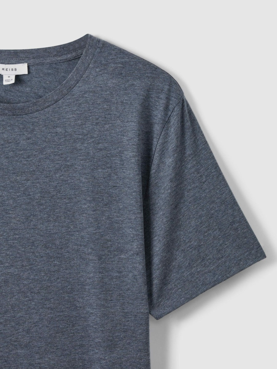 Cotton Crew Neck T-Shirt in Airforce Blue Melange | Reiss Men Best Seller