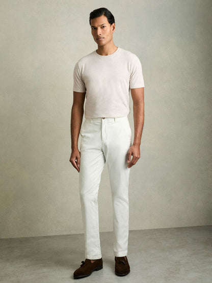 Cotton Crew Neck T-Shirt in Wheat Melange | Reiss Men Recommended