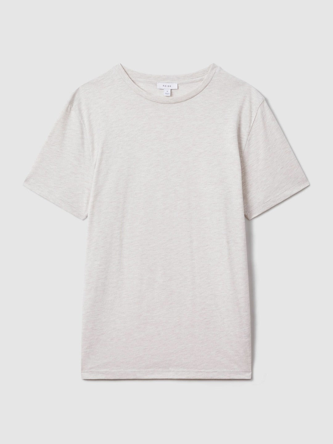 Cotton Crew Neck T-Shirt in Wheat Melange | Reiss Men Recommended