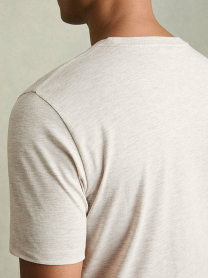 Cotton Crew Neck T-Shirt in Wheat Melange | Reiss Men Recommended