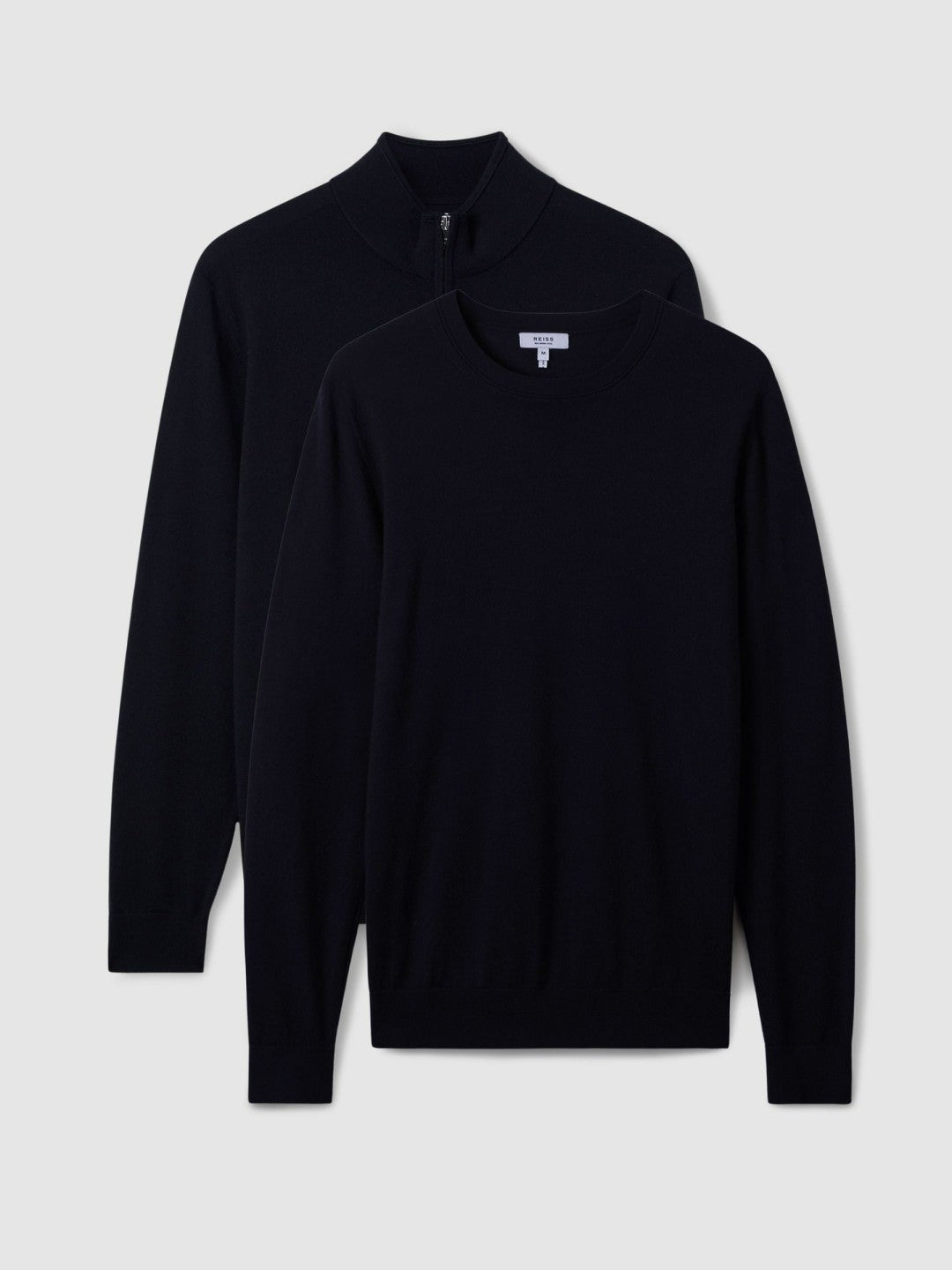 Pack of Two Merino Wool Jumpers in Navy | Reiss Men Recommended