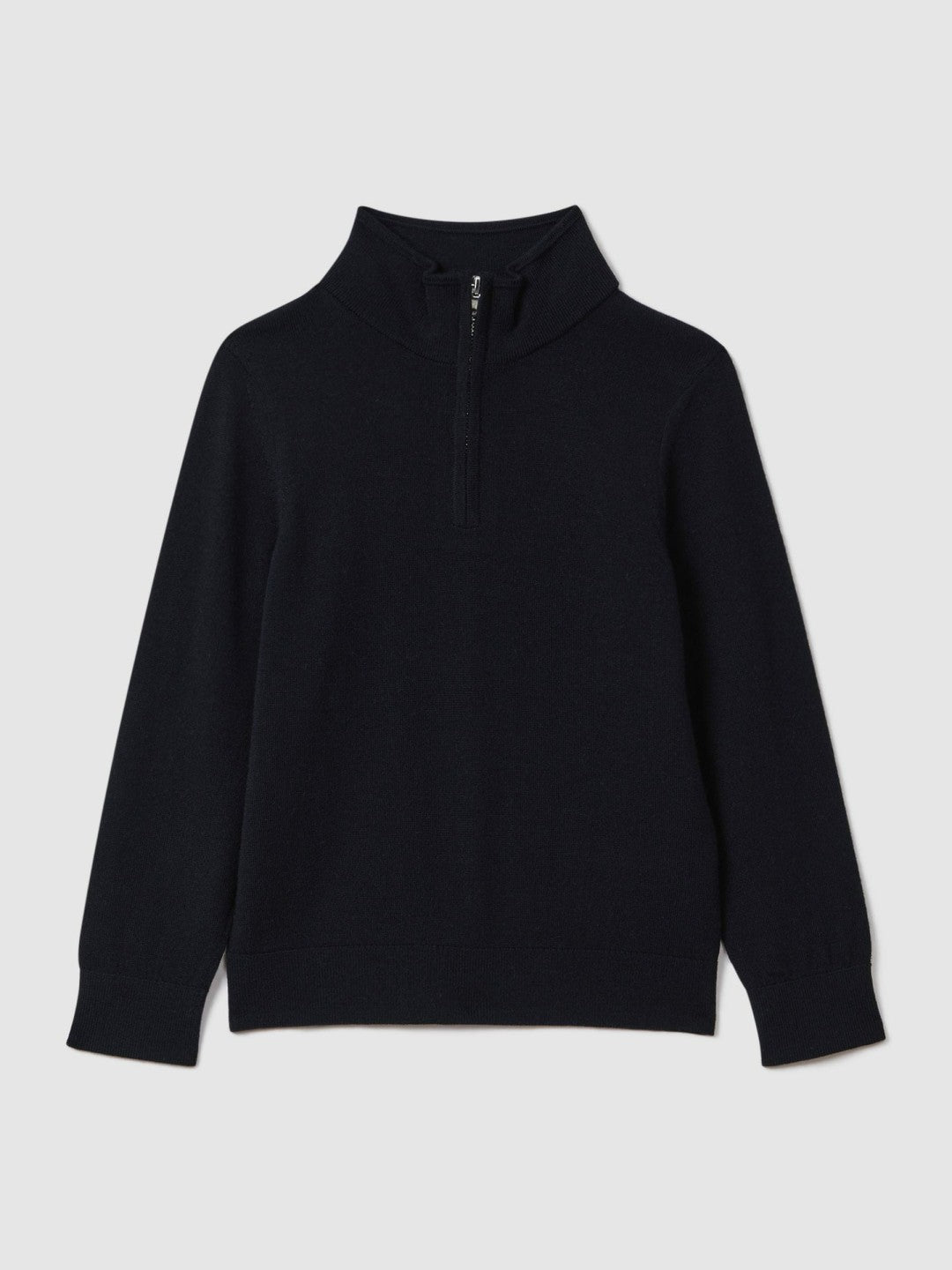 9-13 yrs Wool Half-Zip Funnel Neck Jumper in Navy | Reiss Children & Baby New