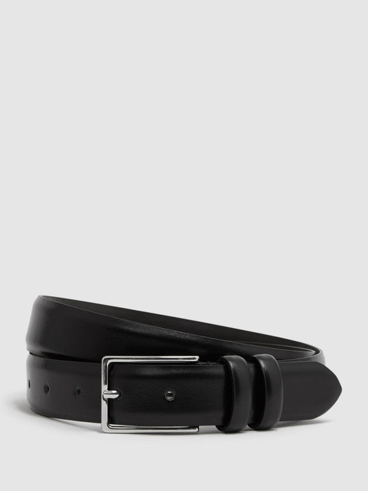 Smooth Leather Belt in Black | Reiss Men Best Seller