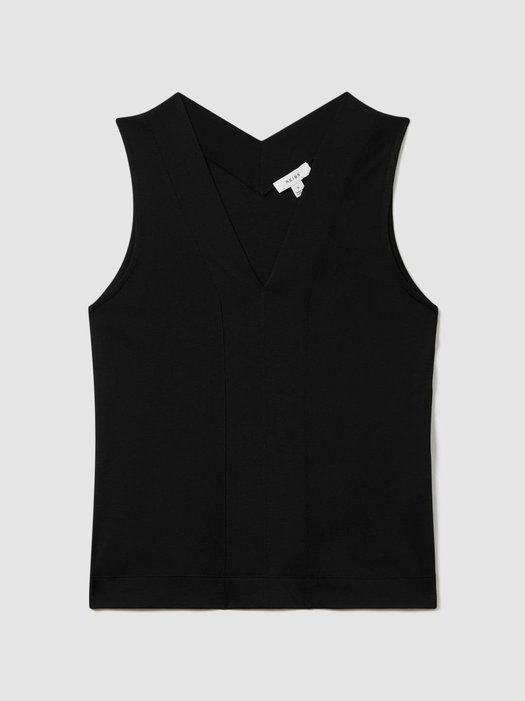 V-Neck Shell Top in Black | Reiss Women Trending