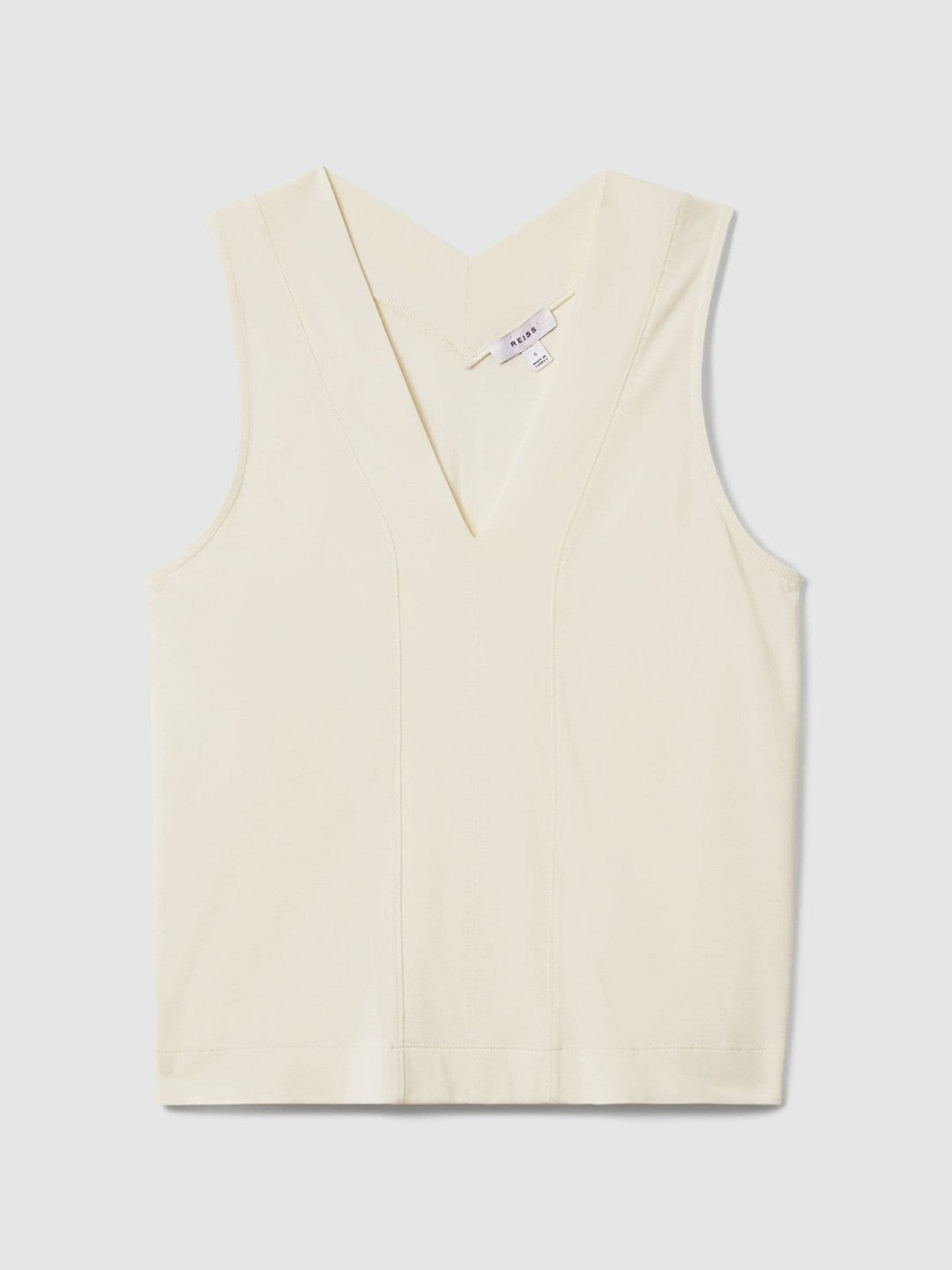 V-Neck Shell Top in Ivory | Reiss Women Featured