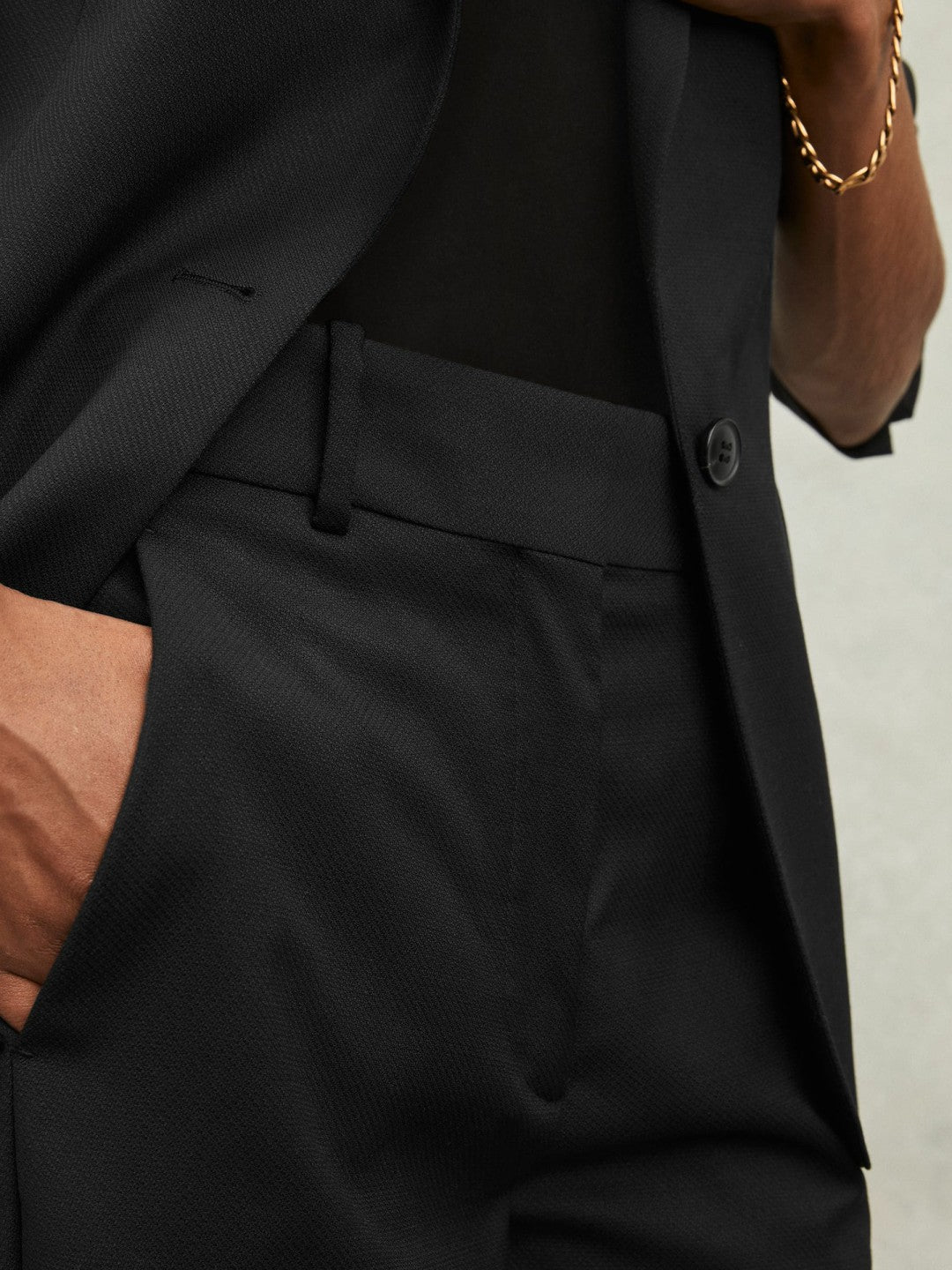 Wool-Blend Tailored Flared Suit Trousers in Black | Reiss Women Recommended