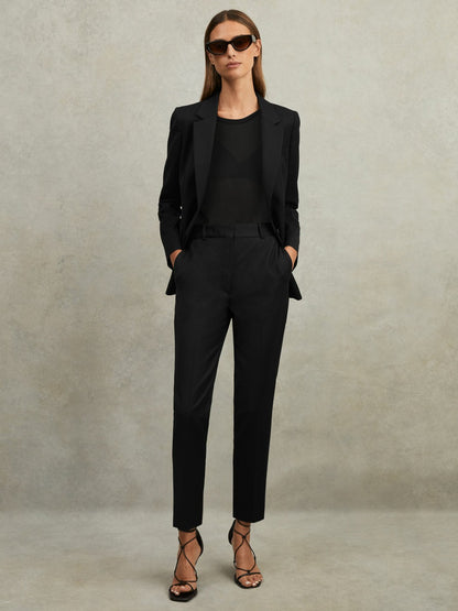 Petite Wool Blend Tapered Suit Trousers in Black | Reiss Women Best Seller