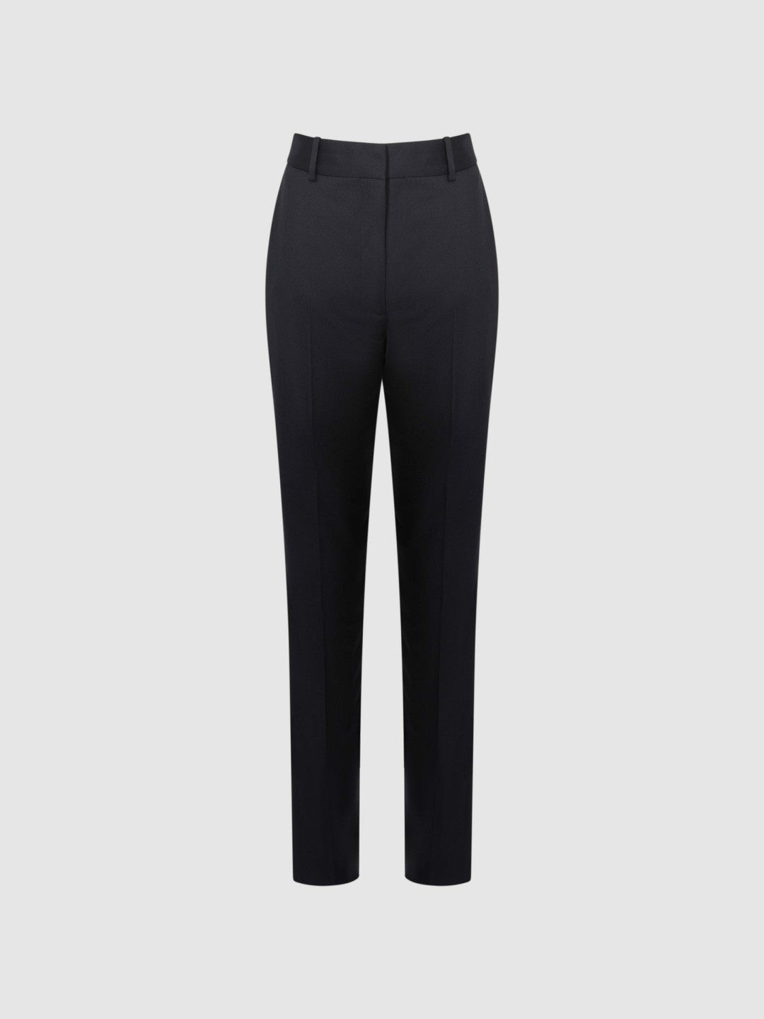 Wool Blend Tapered Suit Trousers in Navy | Reiss Women Signature