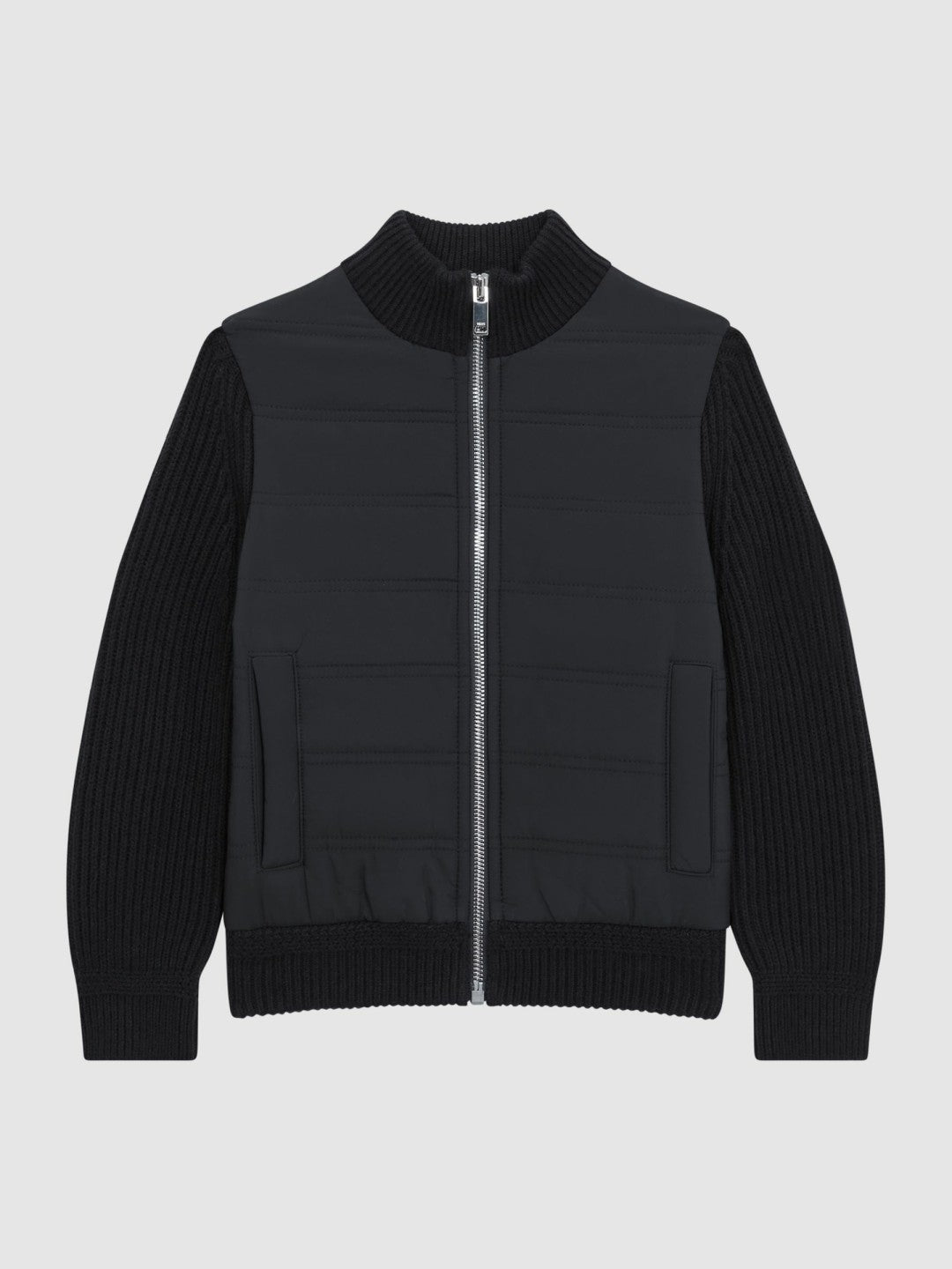 Junior Hybrid Zip Through Quilted Jacket in Navy | Reiss Children & Baby Trending