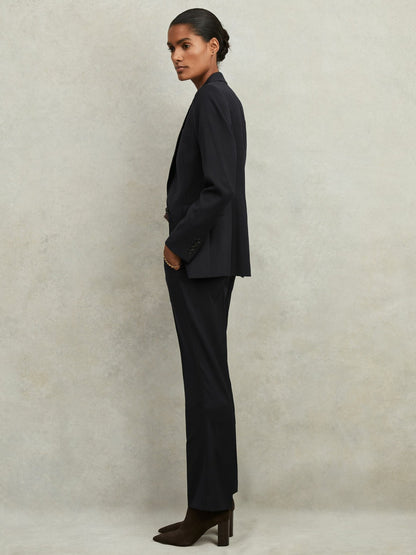 Petite Single Breasted Suit Blazer in Navy | Reiss Women Premium