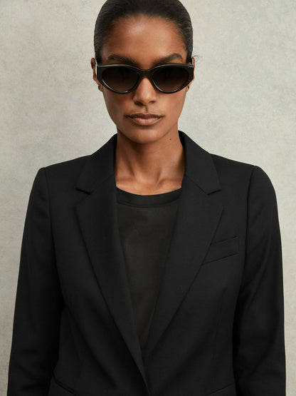 Petite Single Breasted Suit Blazer in Black | Reiss Women Best Seller