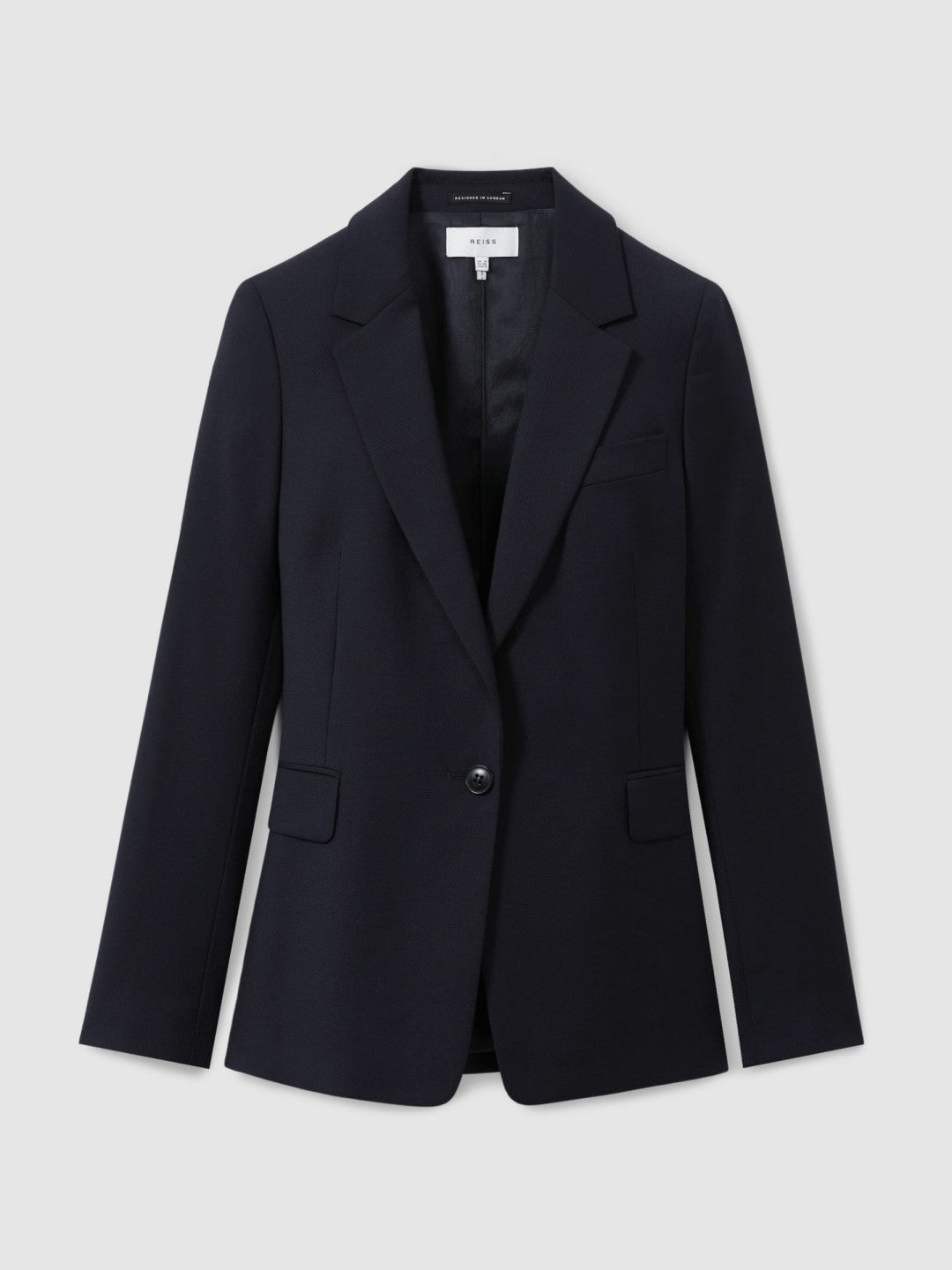 Single Breasted Suit Blazer in Navy | Reiss Women Popular