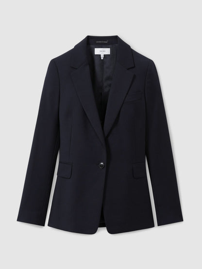 Single Breasted Suit Blazer in Navy | Reiss Women Popular