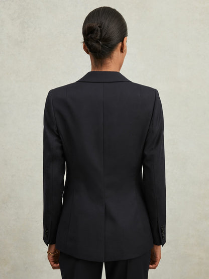 Single Breasted Suit Blazer in Navy | Reiss Women Popular
