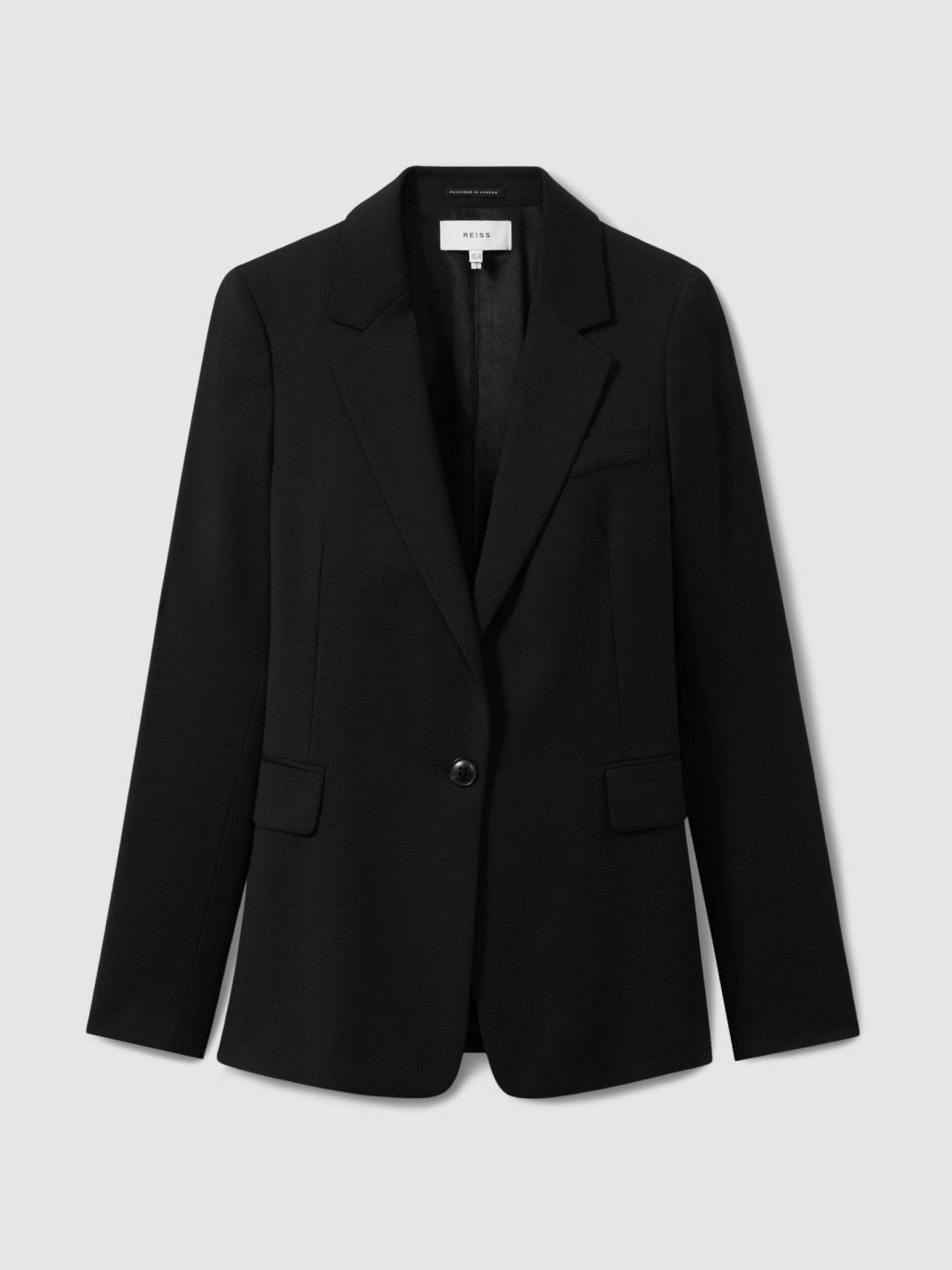 Single Breasted Suit Blazer in Black | Reiss Women Trending
