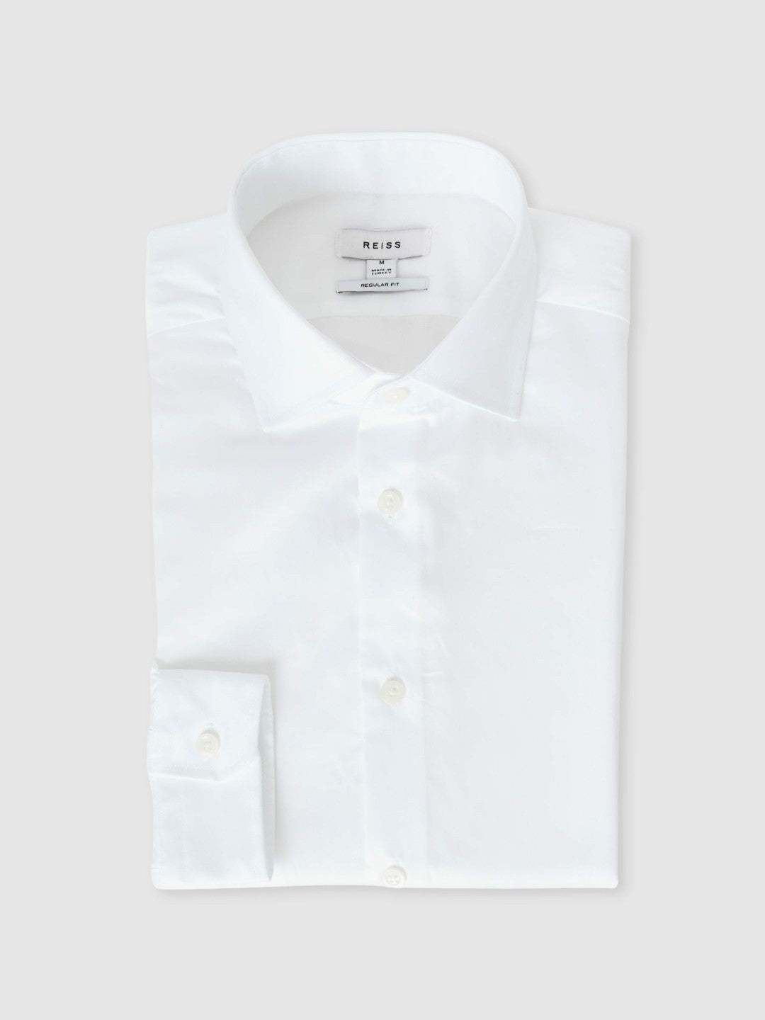 Regular Fit Cotton Sateen Striped Shirt in White | Reiss Men Trending