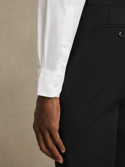 Regular Fit Cotton Sateen Striped Shirt in White | Reiss Men Trending