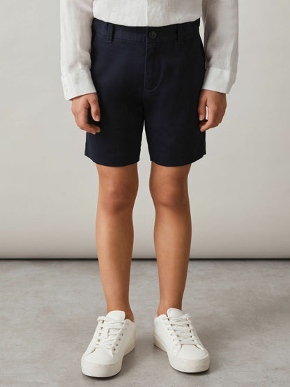 3-9 yrs Cotton Chino Shorts with Stretch in Navy | Reiss Children & Baby Signature