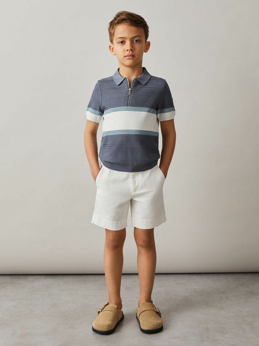 3-9 yrs Cotton Chino Shorts with Stretch in White | Reiss Children & Baby Trending