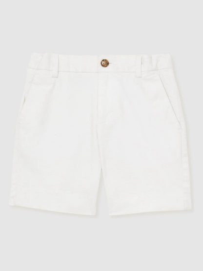 3-9 yrs Cotton Chino Shorts with Stretch in White | Reiss Children & Baby Trending