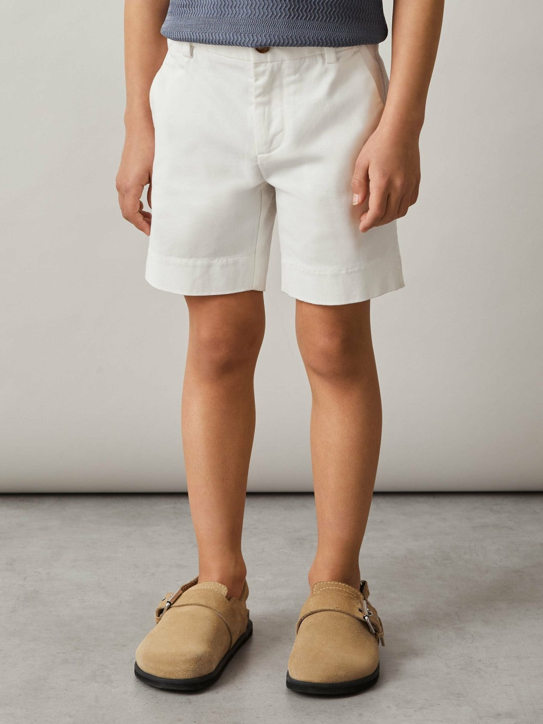 3-9 yrs Cotton Chino Shorts with Stretch in White | Reiss Children & Baby Trending