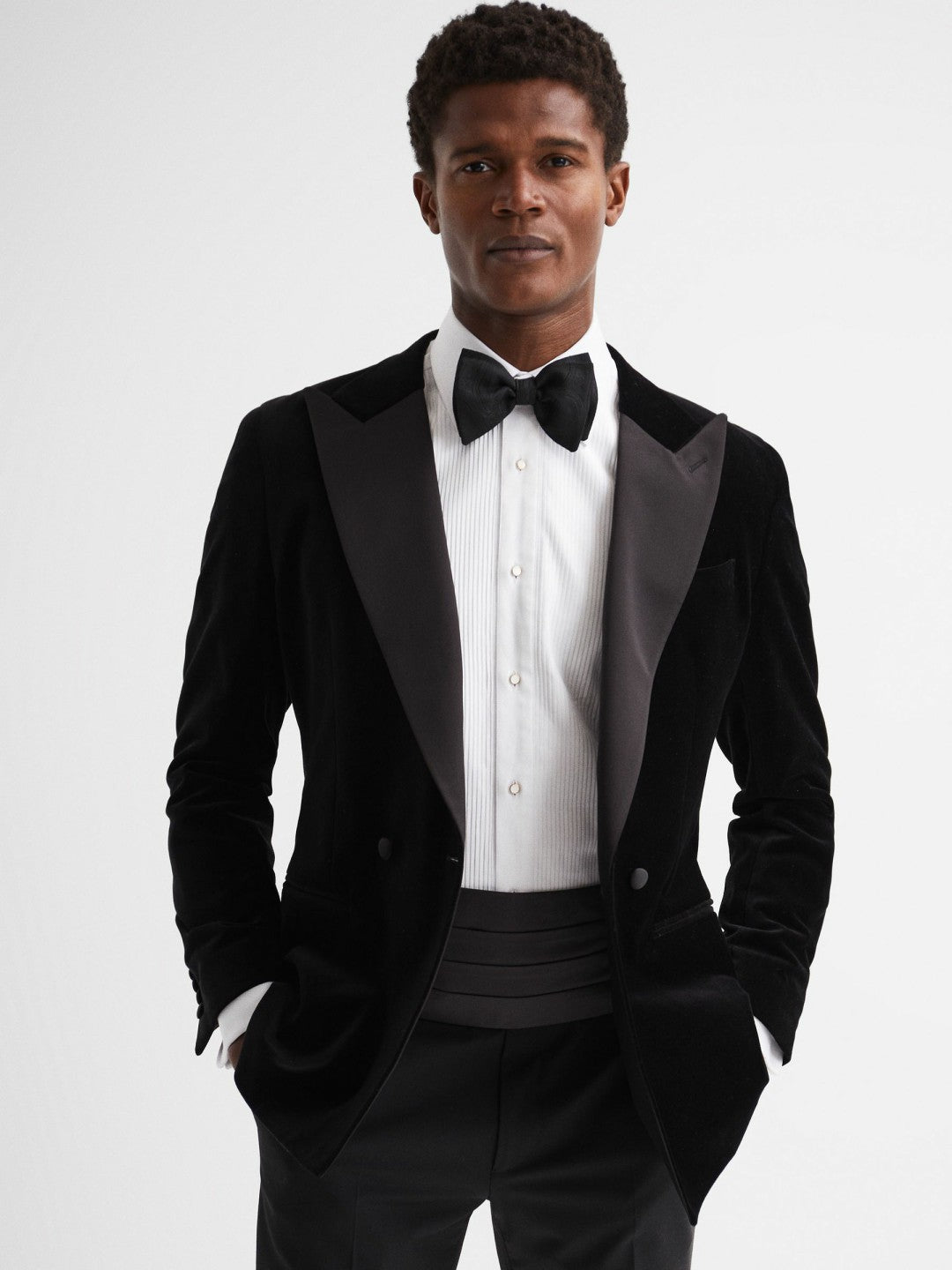 Silk Cummerbund in Black | Reiss Men New