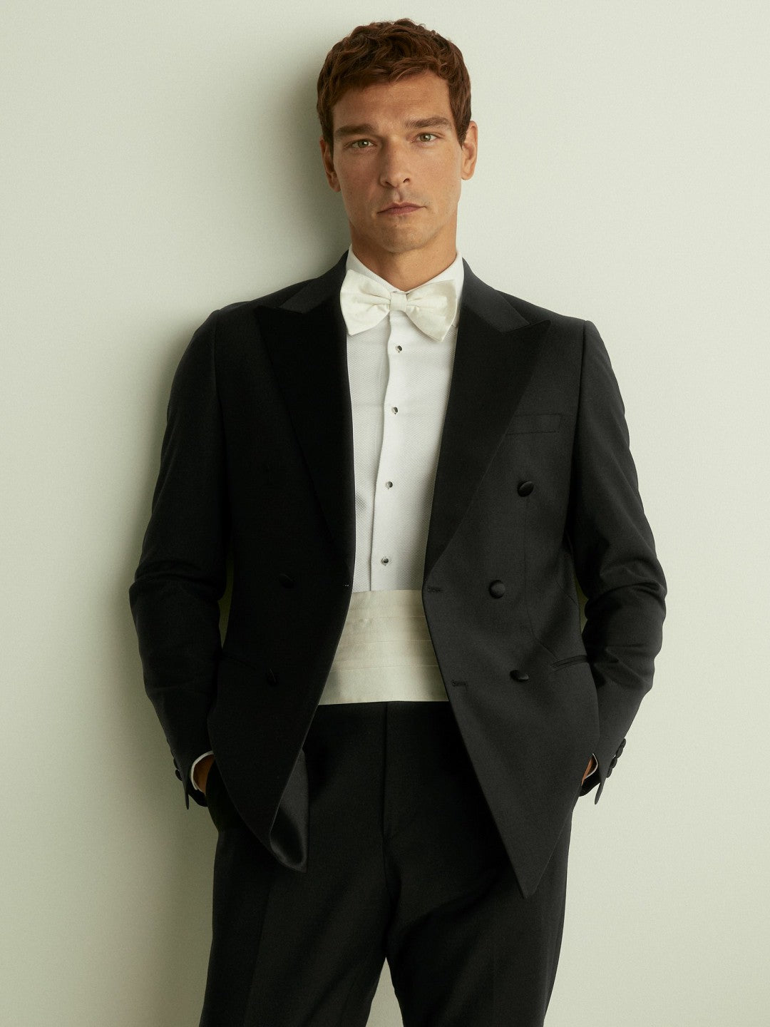 Silk Cummerbund in Ivory | Reiss Men Popular