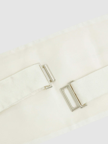 Silk Cummerbund in Ivory | Reiss Men Popular