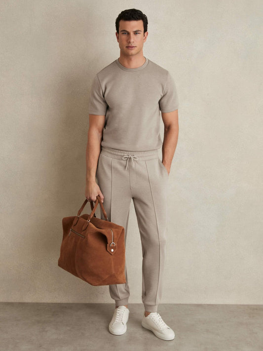 Drawstring Jersey Joggers in Taupe | Reiss Men Popular