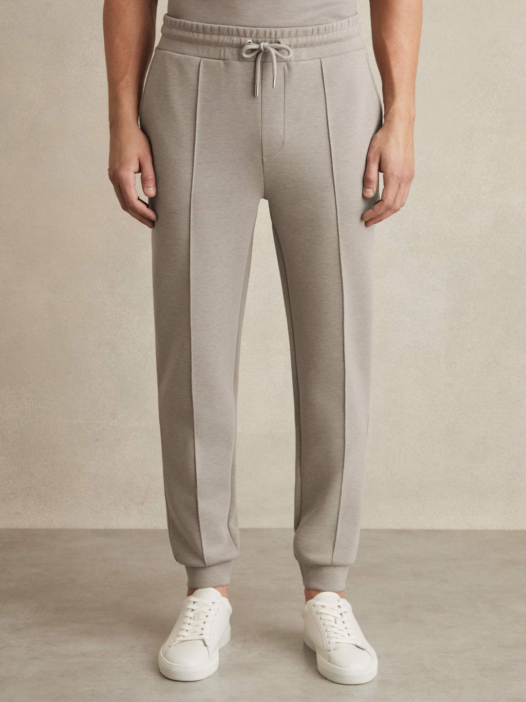 Drawstring Jersey Joggers in Taupe | Reiss Men Popular