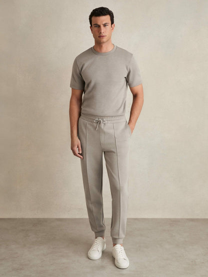 Drawstring Jersey Joggers in Taupe | Reiss Men Popular