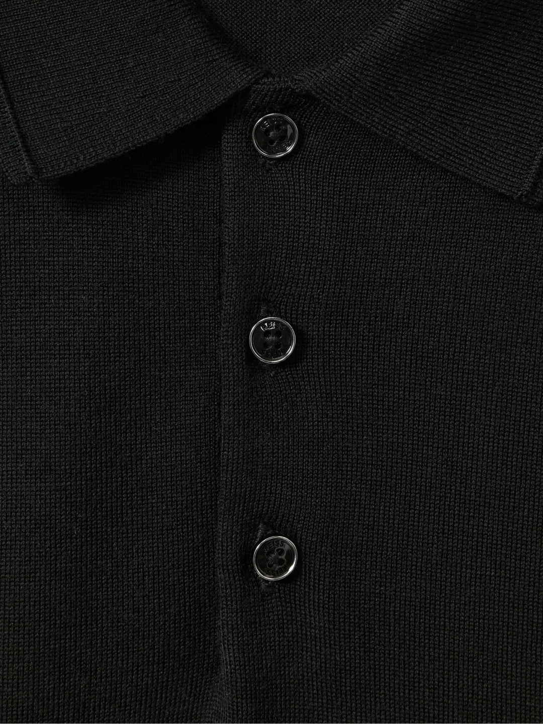 Merino Wool Polo Shirt in Black | Reiss Men New