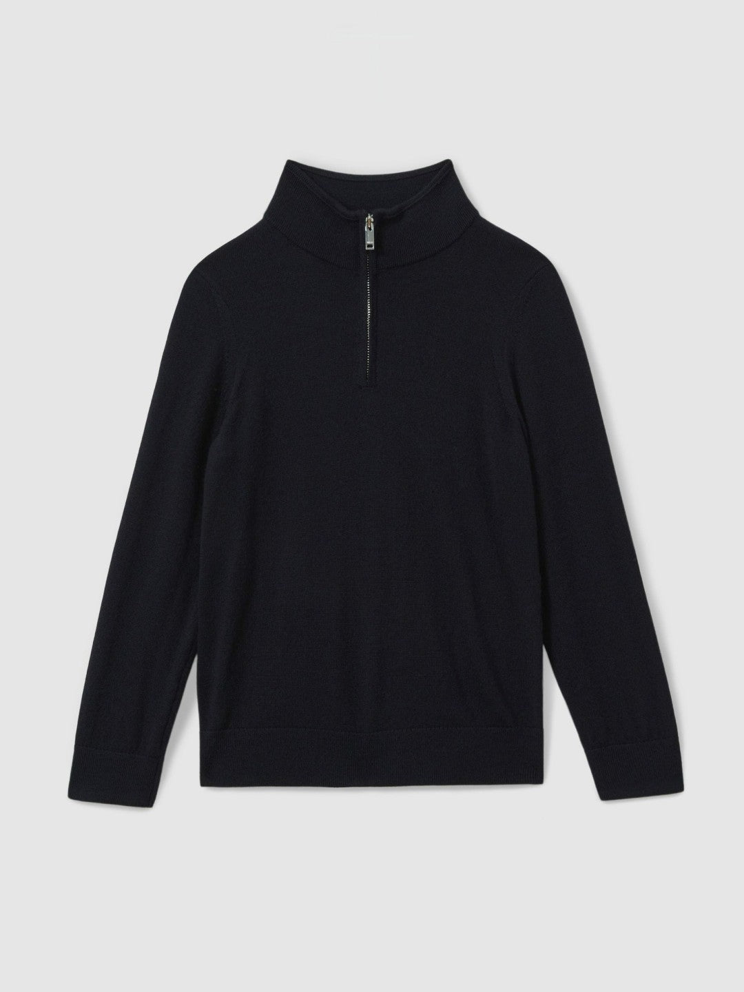 3-9 yrs Merino Wool Half-Zip Funnel Neck Jumper in Navy | Reiss Children & Baby Exclusive