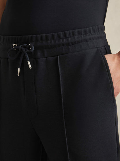 Drawstring Jersey Joggers in Navy Blue | Reiss Men Premium