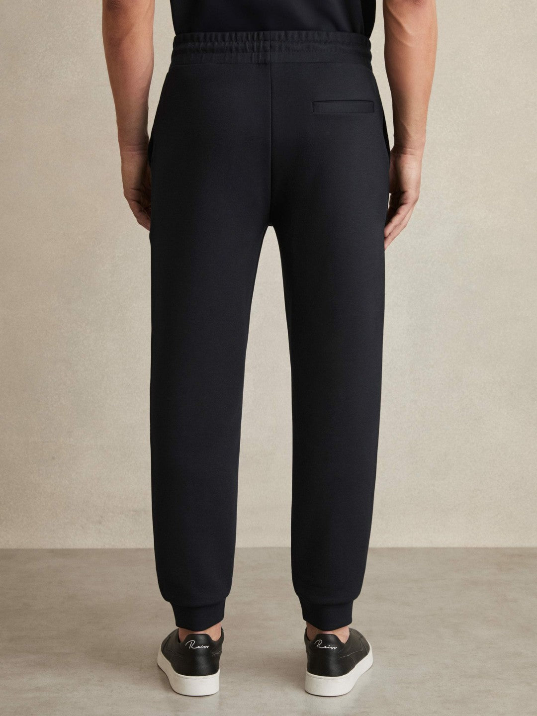 Drawstring Jersey Joggers in Navy Blue | Reiss Men Premium