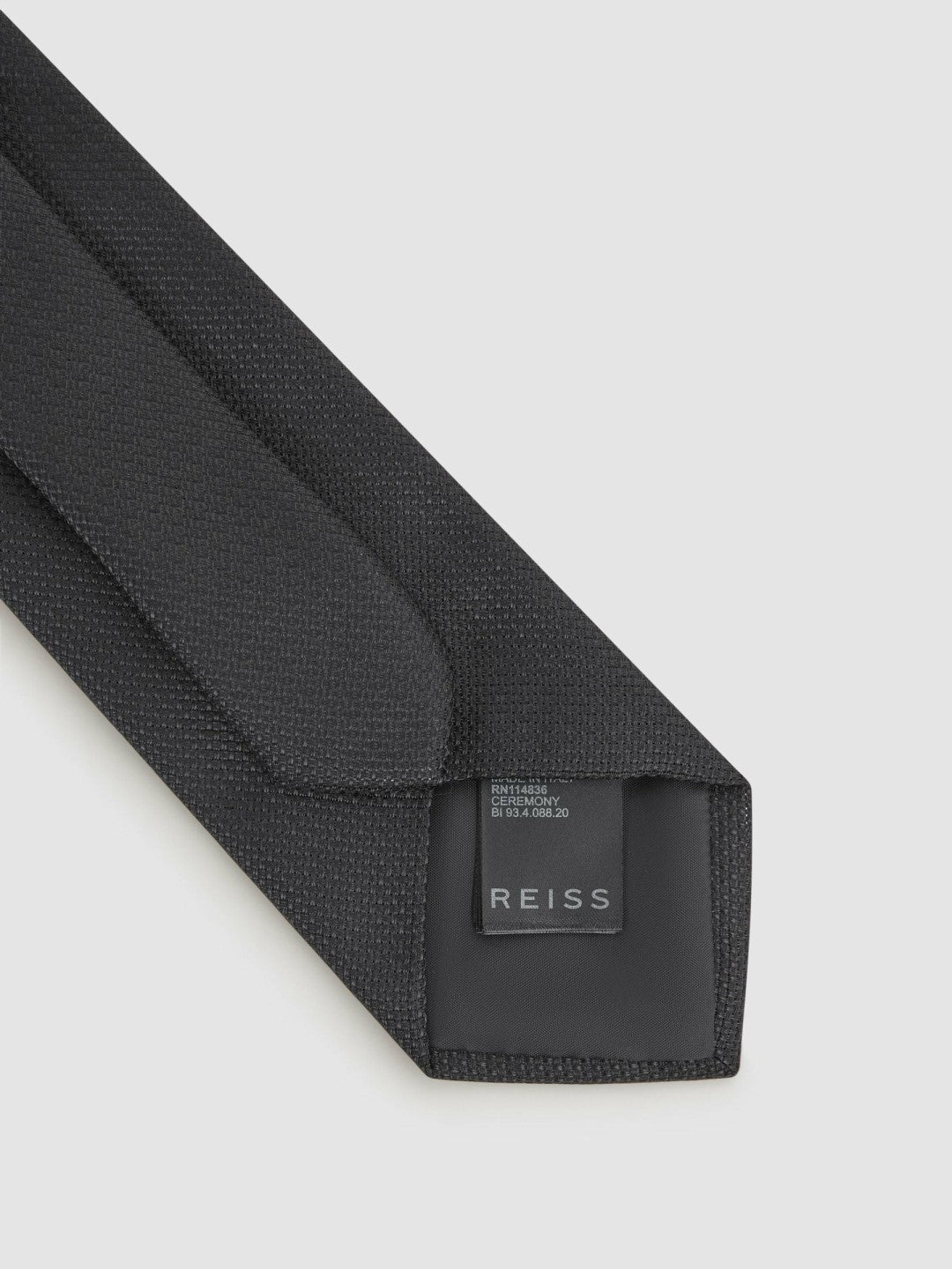 Textured Silk Blend Tie in Black | Reiss Men Recommended