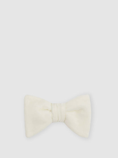 Velvet Bow Tie in Ivory | Reiss Men Featured