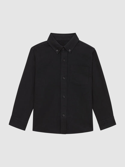 3-9 yrs Button Down Oxford Shirt in Black | Reiss Children & Baby Premium