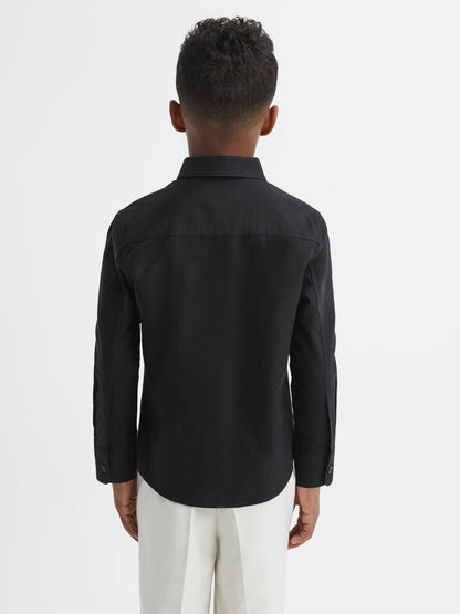 3-9 yrs Button Down Oxford Shirt in Black | Reiss Children & Baby Premium