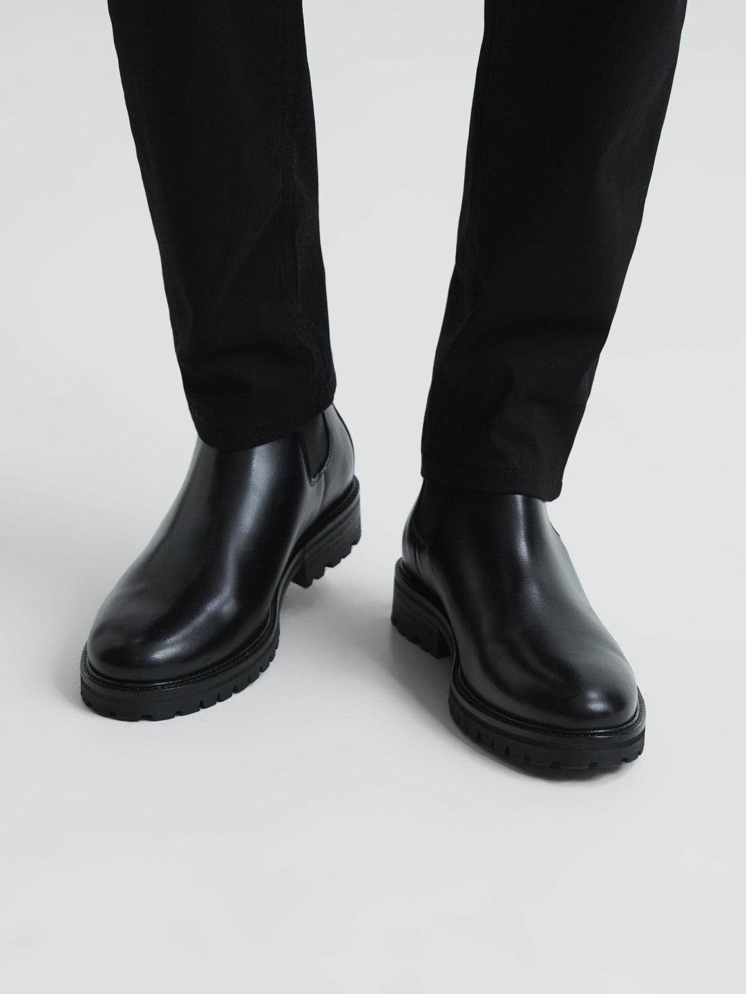 Leather Chelsea Boots in Black | Reiss Men Exclusive