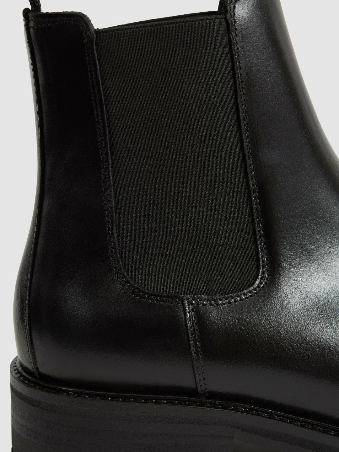 Leather Chelsea Boots in Black | Reiss Men Exclusive