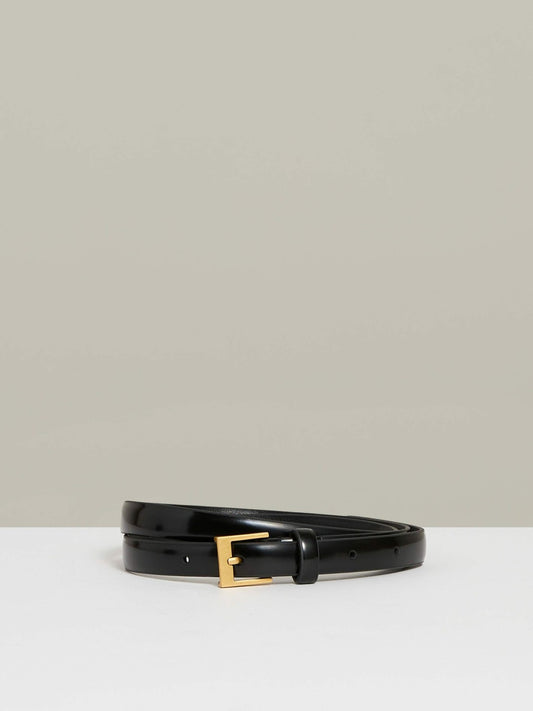 Thin Leather Belt in Black | Reiss Women Premium