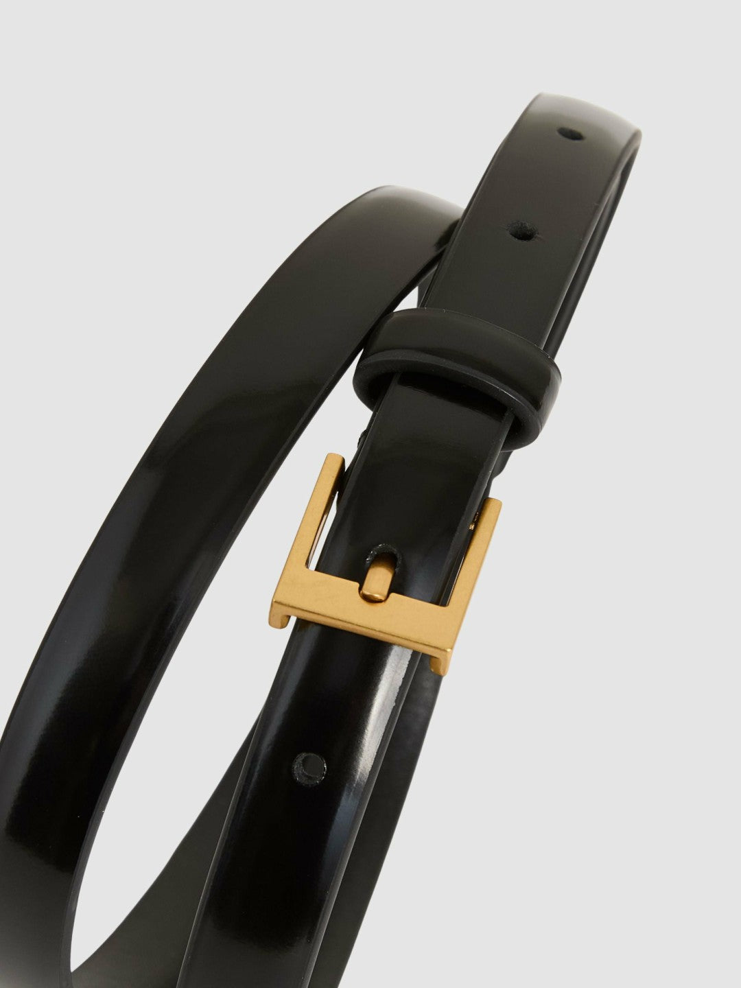 Thin Leather Belt in Black | Reiss Women Premium
